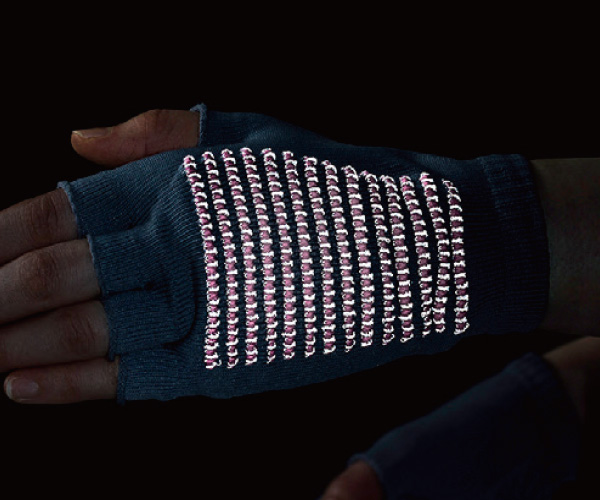 Retroreflective yarn glove